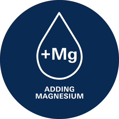Ajout de magnésium - Le magnésium augmente la vitalité personnelle et améliore le goût et l'arôme de l'eau, du thé et du café. 