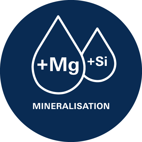 Minéralisation - Enrichit l'eau filtrée en minéraux importants. 
