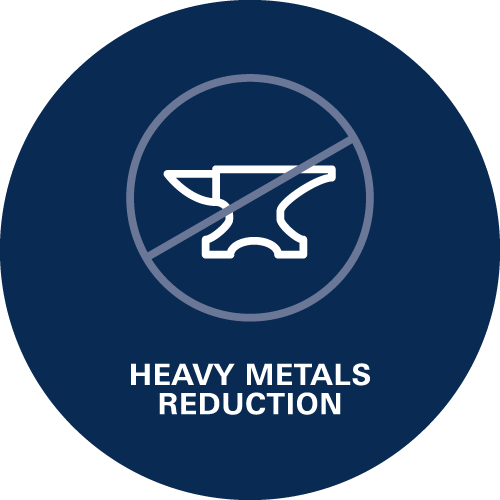 Réduction des métaux lourds - Une teneur élevée en métaux lourds dans l'eau potable peut avoir une influence négative sur la qualité de l'eau.